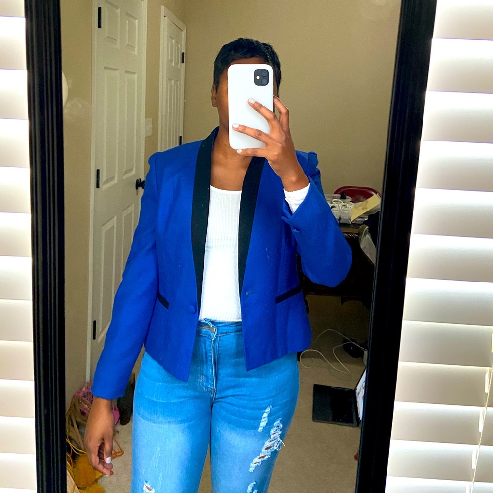 Blue and black blazer